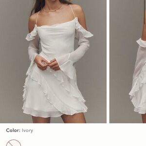 Shona Joy Ivory Ruffle Anthropologie white mini Dress